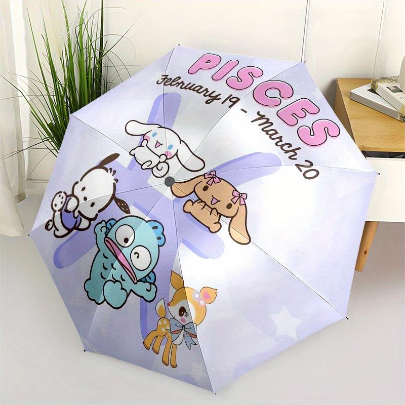 1pc Sanrio Zodiac Pisces Characters Umbrella with Plastic Handle,Suitable for All Seasons Home Travel Outdoor UmbrellaSanlio499
