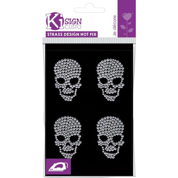 Transfert strass thermocollant Têtes de mort