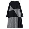 Long sleeve Plus size vintage Plaid new in dresses for women casual loose spring autumn dress