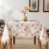 1Pc Nanyang Style Waterproof Polyester-cotton TV Cabinet Cover Tea Table French Style Floral Tablecloth Tassel Decoration