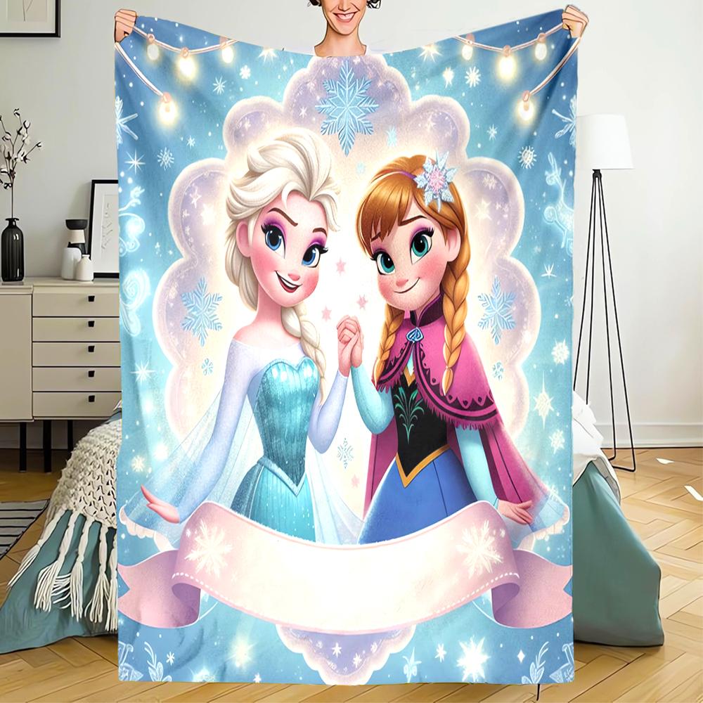 Elsa Theme Printed Blanket - Perfect for Couch, Bed, Travel & Outdoor Use | Machine Washable, Cozy & Durable.