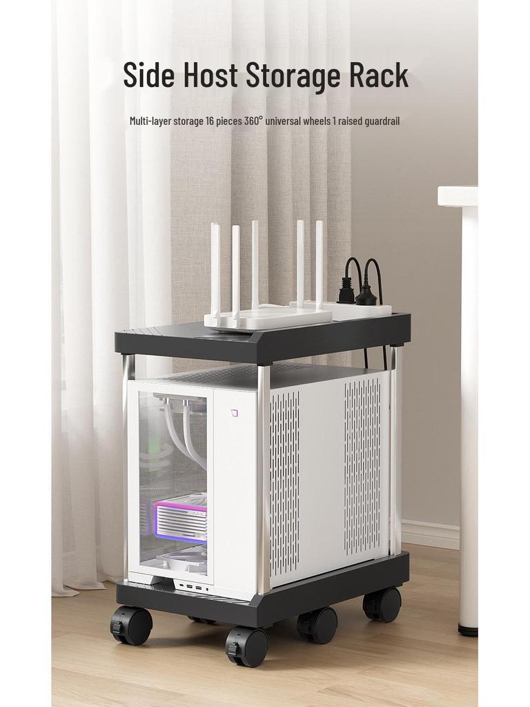 Multi-layer Mobile Storage Rack with Brakes for Office/Home