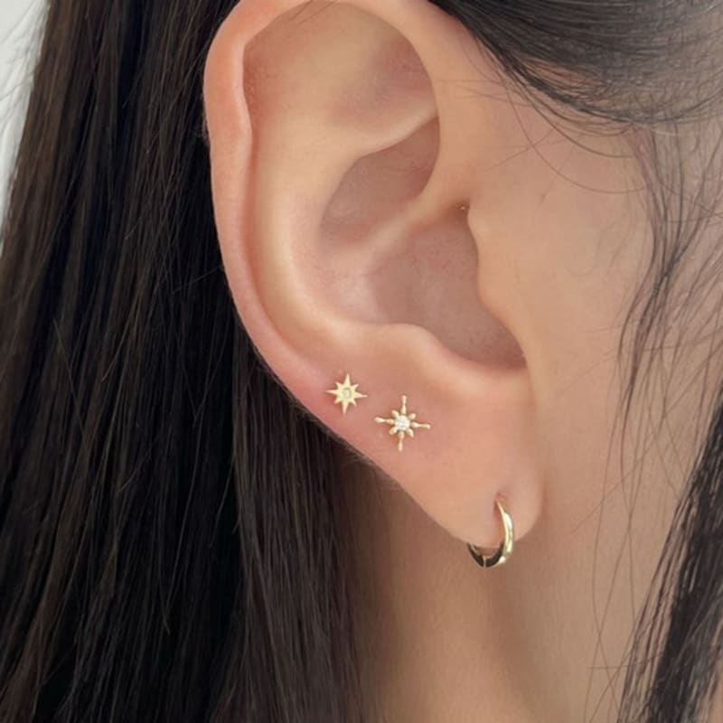 

youngglow 14k пірсинг зіркою з кубічного цирконію White gold (single)