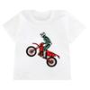 Funny Dirt Bike Motorcycle Print T-shirt Boys Cool White T Shirts Kids Harajuku Summer Short Sleeve Tshirt Tops