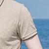 Light luxury casual summer short-sleeved T-shirt with mulberry silk and golden wool, men's zipper collar polo shirt