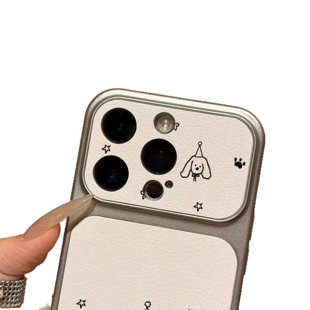 Three Little Dogs Apple 17 Pro Max Phone Case, Large Window, Silver Frame & Corning Shell, Model 13