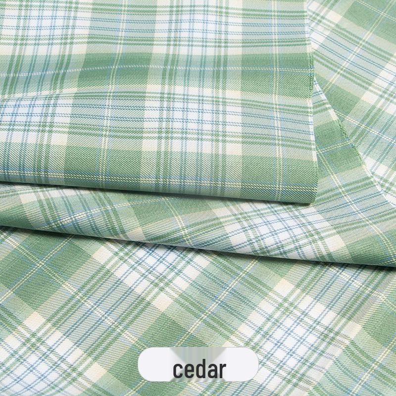 Japanese Plaid Pleated Skirt Fabric - Yarn-Dyed Polyester for DIY Scrunchies & Crafts