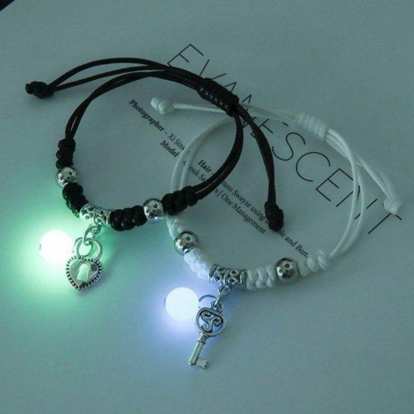 Glow in the Dark Ster Vlinder Koppels Armband Voor Geliefde Ster Hart Hanger Verstelbare Armband Vriendschap Liefde Sieraden Cadeau