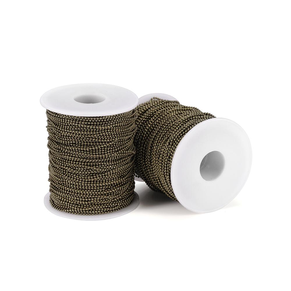 

5 метров/лот 1,5 мм, 2,0 мм и 2,3 мм, цепочки из шариков с гранями, круглые цепочки из бисера для DIY, ожерелье, браслет, ювелирные изделия 1.5mm