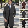 Nuovo Trench da Uomo in Lana Stile Europeo, Cappotto Lungo in Lana Monopetto Taglie Forti, Disponibile