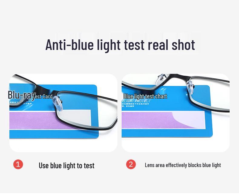 New Style Unisex 25° Reading Glasses with Anti-Blue Light Metal Frame and Plano Lenses
