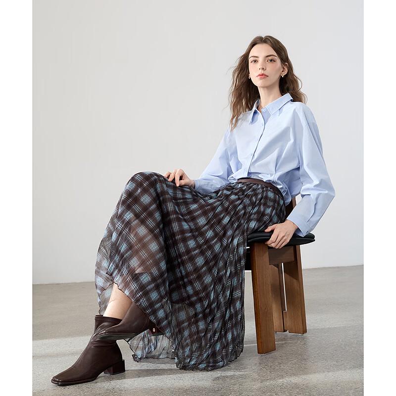 Betu Women's 2026 Spring Plaid A-line Skirt
