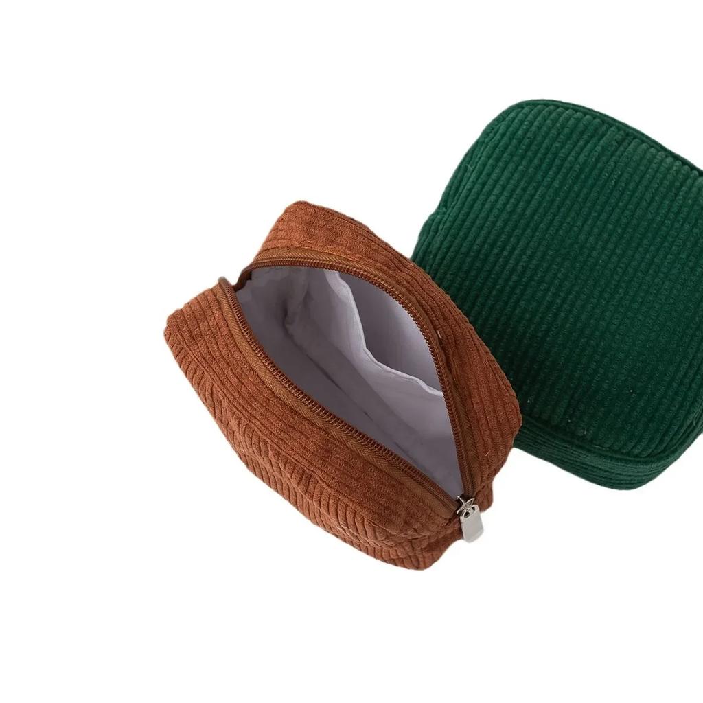 New  Corduroy Makeup Bags Women Cosmetic Bag Clutch Bag Makeup Pouch Sanitary Napkins Bag Coin Purse Coin Pouch Mini Cute Purse