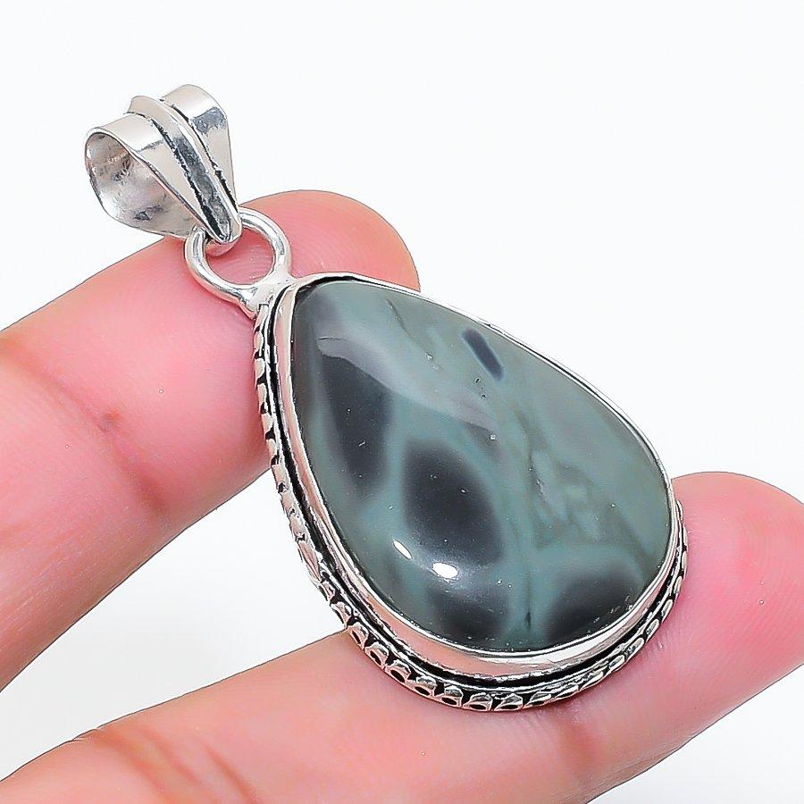 Natural Kambaba Jasper Gemstone 925 Sterling Silver Jewelry Pendant 1.77  AP-15016