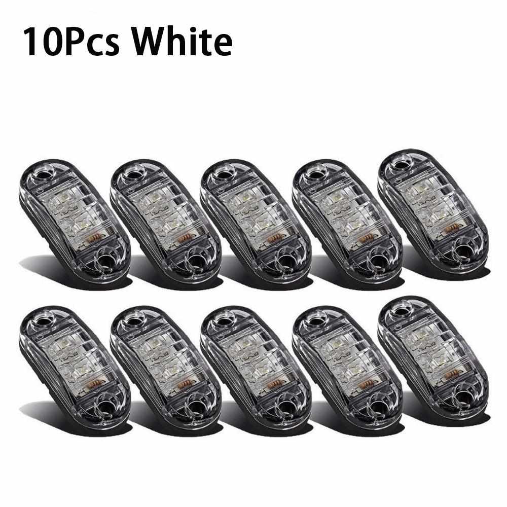 10PCS Universal Warnleuchten LED Diode Licht 12V 24V Anhänger Lkw Semaphore Gelb Weiß Rot LED Seite marker Lampe Zubehör