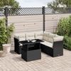 VidaXL Garden Lounge Set 6 Pcs with Cushions Black Braided Resin 3266576