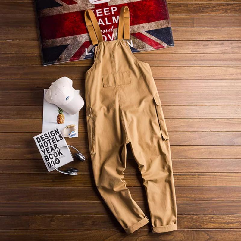 Retro Casual Jumpsuit for menn Løs overall med flere lommer. Kjeledress for menn