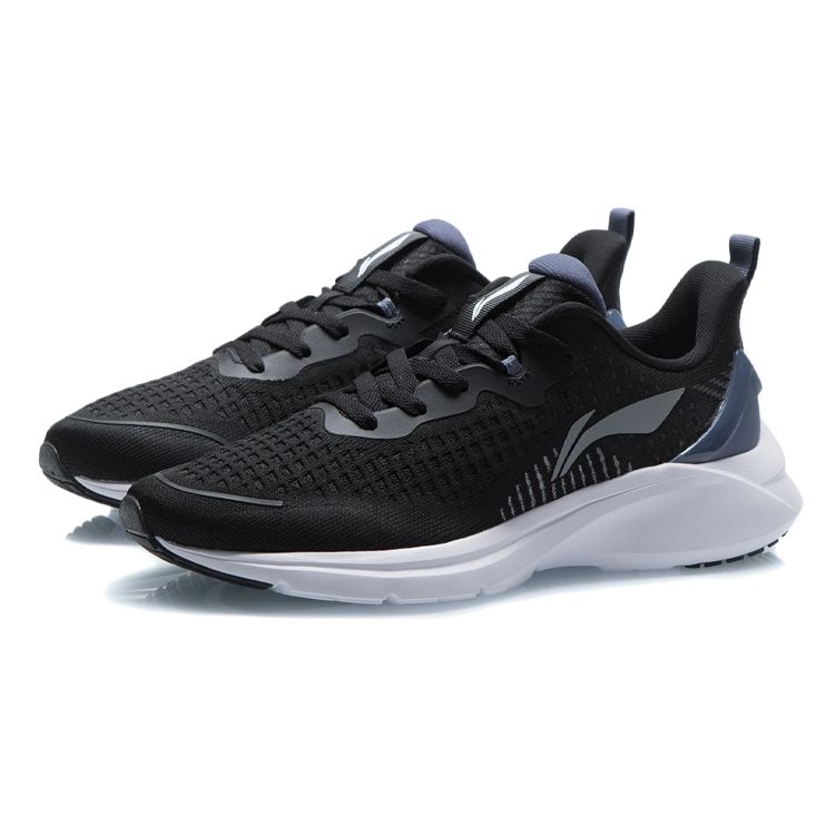 Li-Ning Rutschfeste Verschleißfeste Low-Top Laufschuhe Herren Sneaker Schwarz Blau ARSR043-4