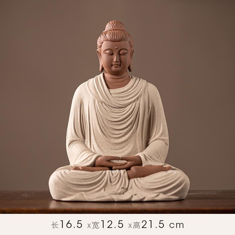 The Buddha statue of Sakyamuni and the Great Sun Buddha for home living room worship, office decoration, craft gifts and ornamen