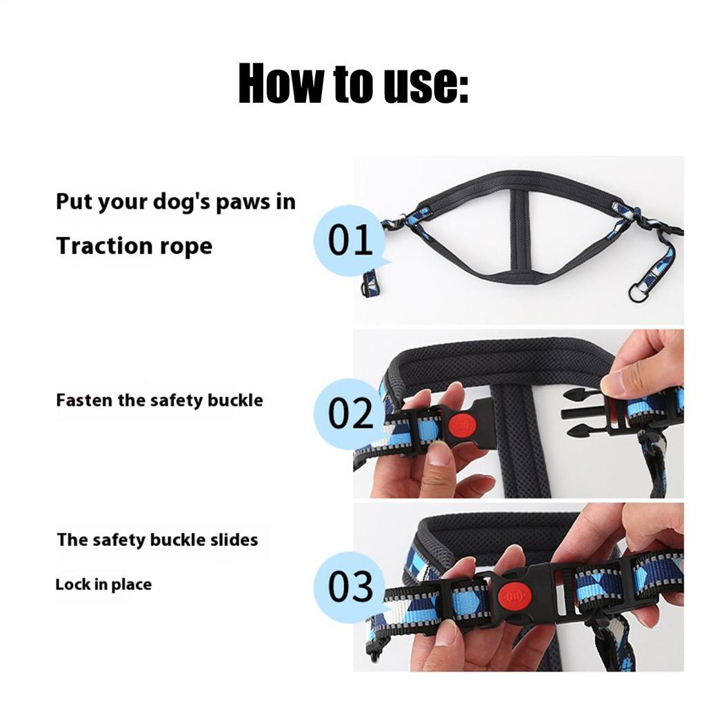 Reflective Puppy Traction Lead Dog Harness Breathable Non Slip Adjustable Harness Leash Pet Supplies for Outdoor Training