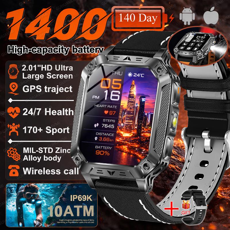 New 1400mAh Battery Smart Watch GPS Path Bluetooth Call 10ATM Waterproof Swim Sport Run Hiking Outdoors Military Smartwatch