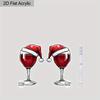1 Pair Creative Christmas Hat Red Wine Glass Dangle Earrings for Women Trendy Acrylic Earrings Christmas Earrings Festive Earrings Holiday Gifts