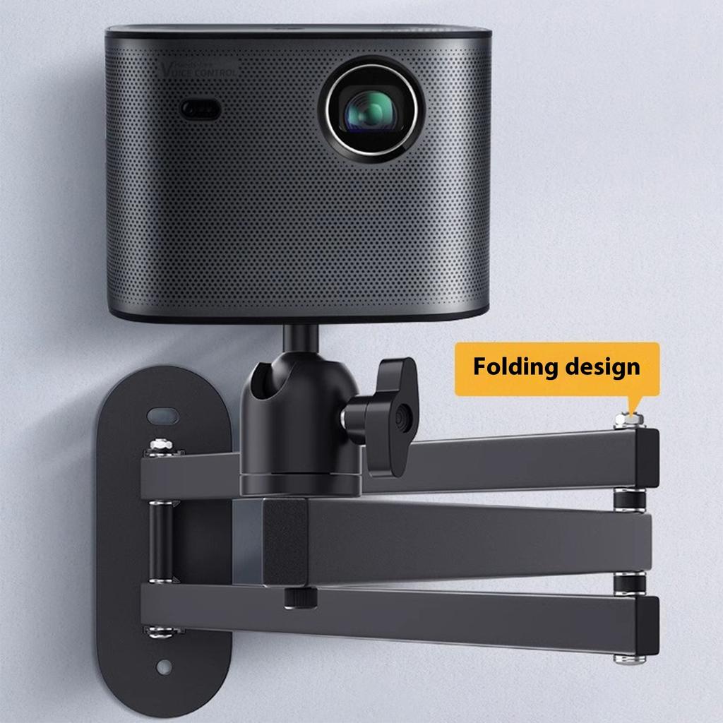 Foldable Projector Wall Mount With 5KG Load Capacity Double Swiveling Joints Full Motion Adjustable Arm