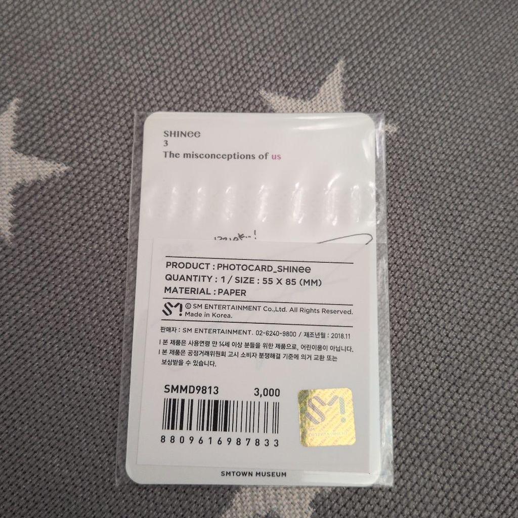 [USED] SHINee Onew trading card reissue