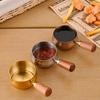 Stainless Steel Sauce Cup Western Sauce Cup Steak Dressing Cup With Wooden Handle Tomato Salad Dipping Saucer Kitchen Tools