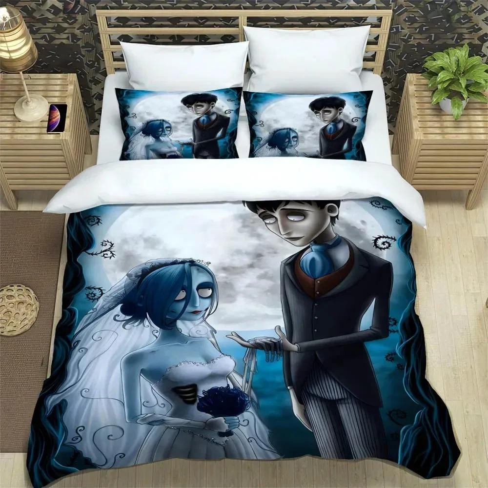 Corpse Bride Cartoon Bedding Sets Exquisite Bed Supplies Set Duvet Cover Bed Comforter Set Bedding Set Luxury Birthday Gift