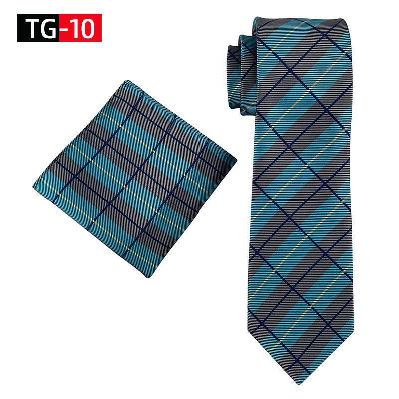 2025 New Elegant British Plaid Men's Tie and Pocket Square Set