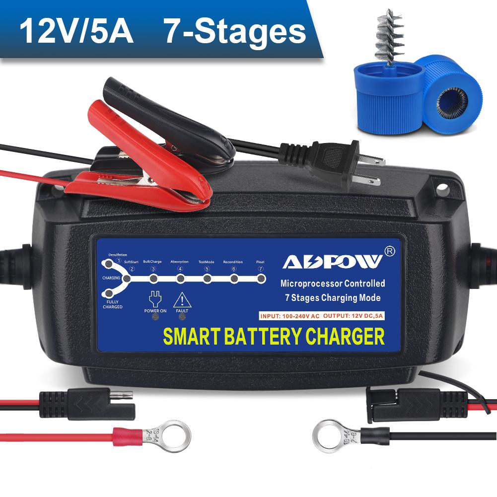 

Полностью автоматическое автомобильное зарядное устройство 12 В 5 А Интеллектуальная быстрая зарядка Умное зарядное устройство Перегрев Перезарядка