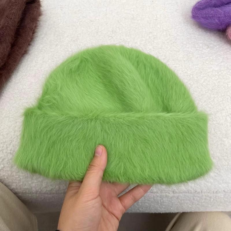 15 Colors Soft Rabbit Fur Beanies Winter Hat for Woman Luxury Fluffy Knited Hat Bonnet Lady Autumn Winter Warm Skullies Cap