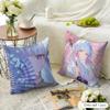 Kamizato Ayaka Genshin Impact Cushion Cover Natural Linen Organic Fabric DoubleSided Printing Sofa Home Decor Gift Pillow Case