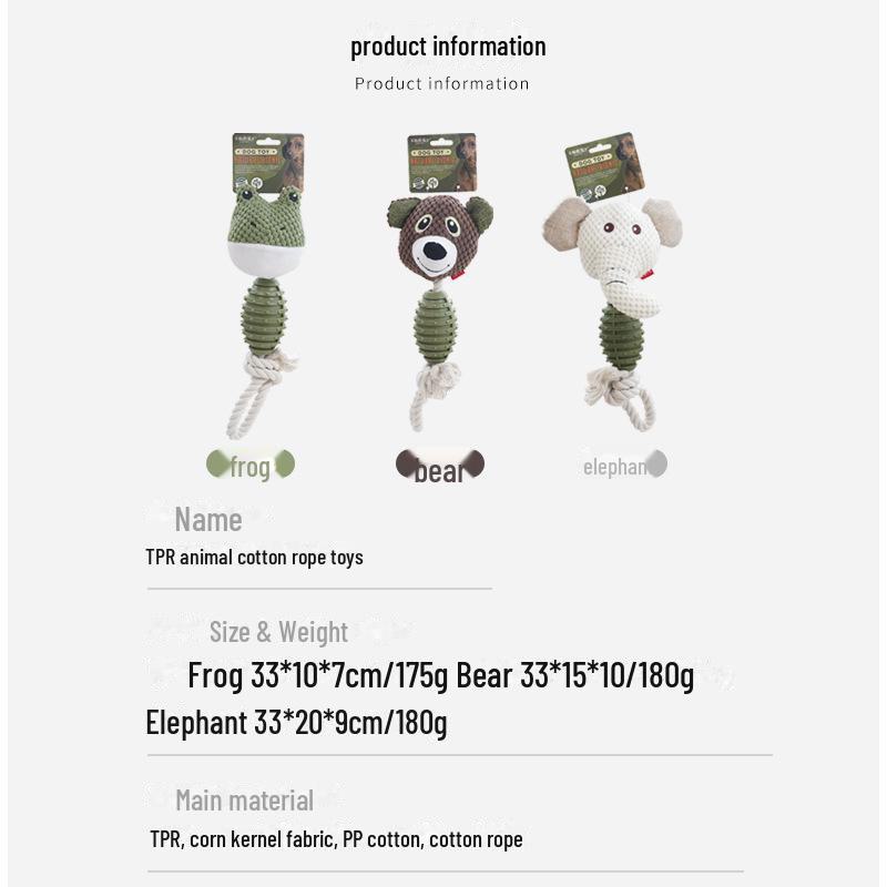 Beißfestes Plüsch- & TPR-Baumwollseil-Hundespielzeug zum Ziehen und interaktiven Spielen