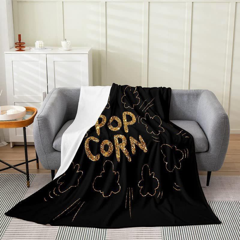 Popcorn Pattern Series Printed Blanket for Sofa Bed Travel Camping Living Room Office Conditioning Blanket for All Seasons Gifts