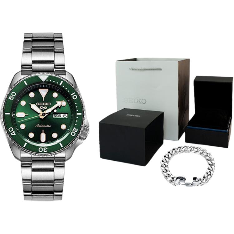 Seiko SEIKO5 Mechanical Movement Watch Men's Watches Green Dial SRPD63K1