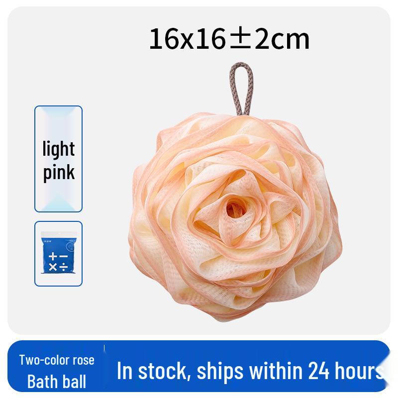 Large Rose Bath Ball - Premium, Non-Shedding Bathing Accessory for Women