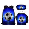 Set Scolastico Tre Pezzi Zaino Borsa Portapenne Borsa Pranzo Zaino con Immagini Street Tide Pallacanestro Calcio Set Zaino