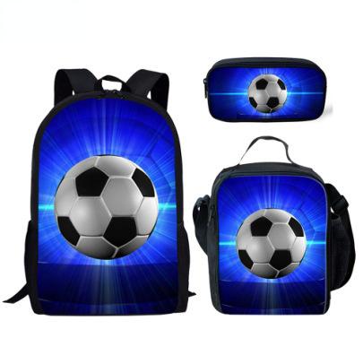 Set Scolastico Tre Pezzi Zaino Borsa Portapenne Borsa Pranzo Zaino con Immagini Street Tide Pallacanestro Calcio Set Zaino