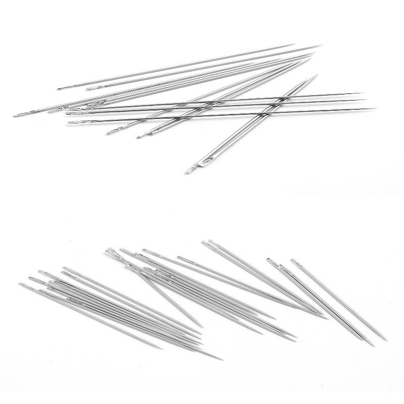 25Pcs Multi-Size Big Eye Hand Sewing Needle Home Sewing Steel Needle Cross-Stitchs Hand Embroidery Clothes Needles