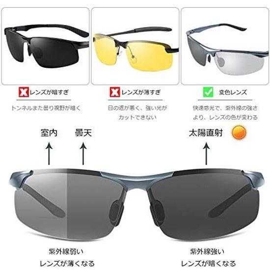 UHUKO Photochromic Sunglasses Night Vision Enhancement Polarized Day Use Fast UV Protection Super Lightweight UV-Sensitive Lenses Sports UV400 Fishing