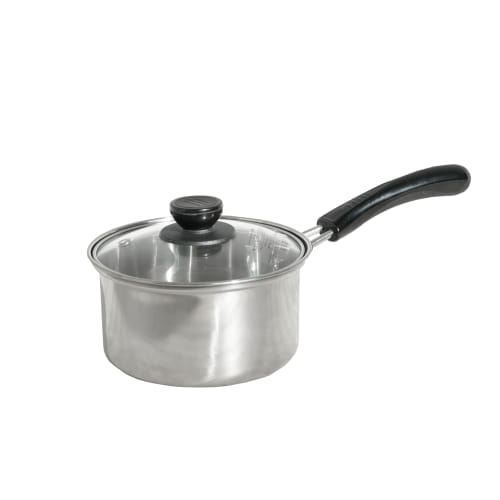 PEARL METAL HB-6511 14cm Stainless Steel Saucepan with Glass Lid, Induction Compatible, Vegic