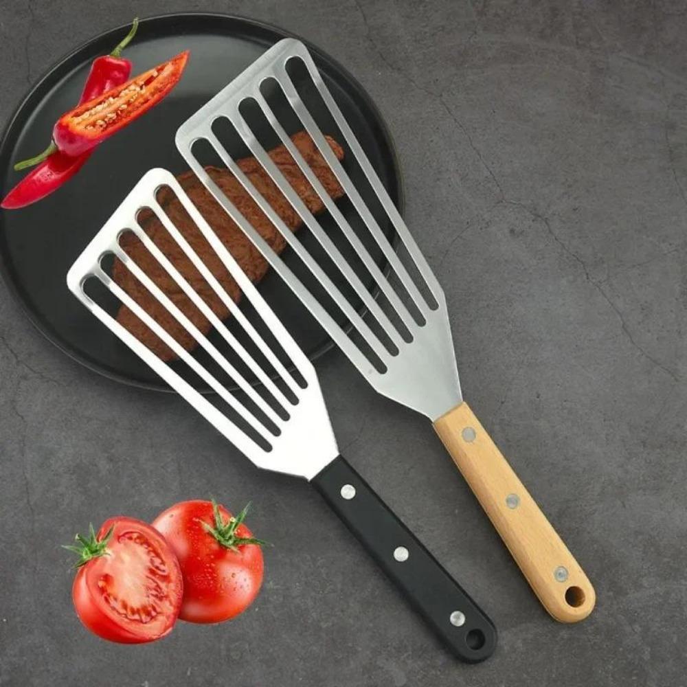 1PC Food Grade Stainless Steel Slotted Shovel Fish Spatula Multi-Purpose Stainless Steel Home Kitchen Cooking Supplies