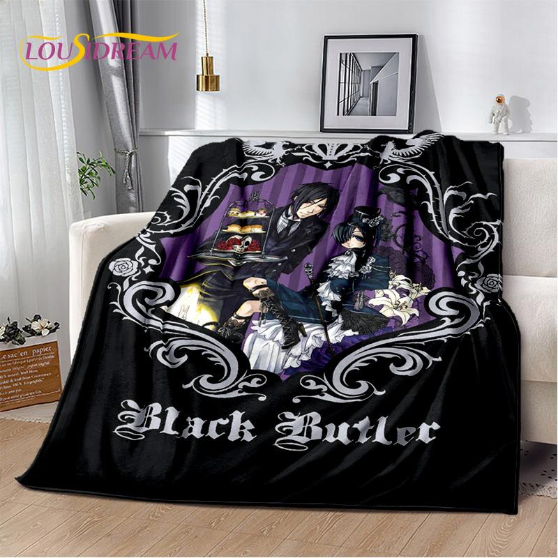 Cartoon Black Butler Anime 3D deka, měkká deka pro domácí ložnici pohovka pohovka piknik cestovní kancelářská přikrývka deka pro děti