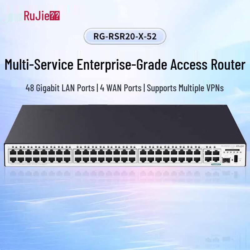 

Ruijie RG-RSR20-X-52 52-Port Gigabit Multi-Service Enterprise Access Router