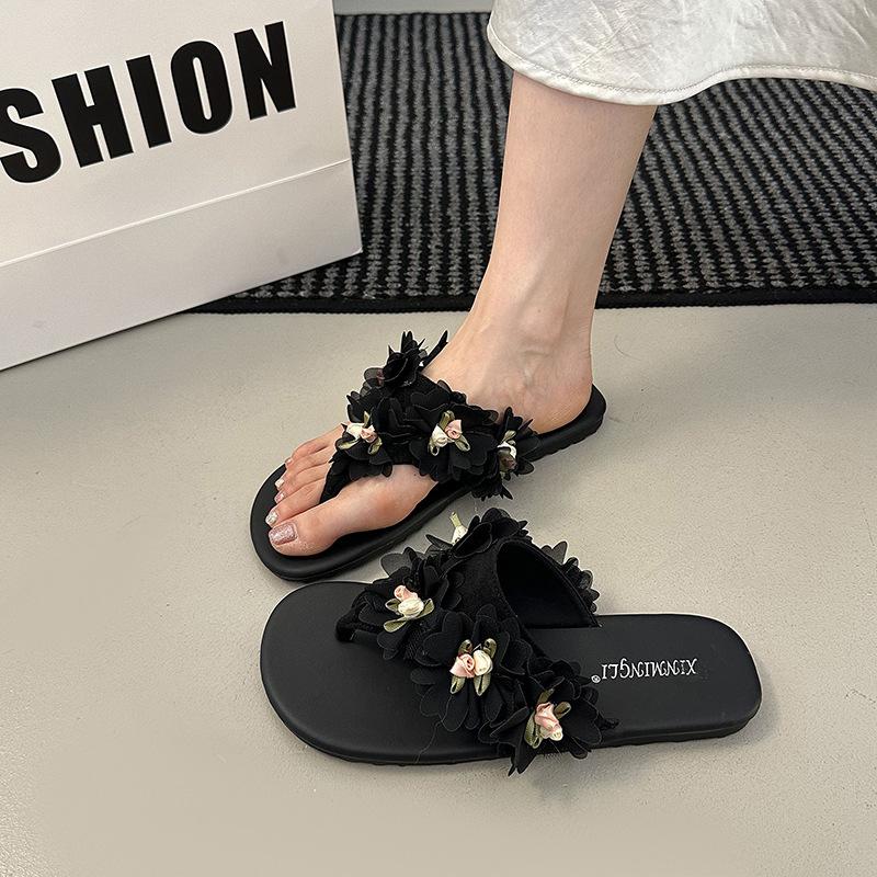 Fashion Women's Sandals Summer 2025 Outwear Fashion Flip Flops Floral Slippers Soft Sole Women Beach Slippers Size35 40 Pantuflas Mujer