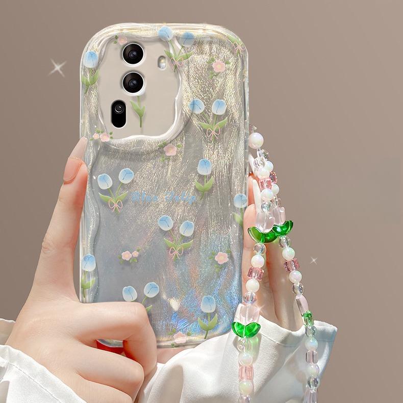 

Подходит для чехла для мобильного телефона Opporeno11 Vivos18 Перьевая пряжа Тюльпан Цепочка Xiaomi 14 Прозрачный силикон X90 Мягкий Xiaomi Mi 12 Pro