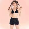 Hip Hop Style Female Split Type Hot Girl Culottes Short-sleeved Gauze Blouse Soak In Vacation Surfing Swimsuit