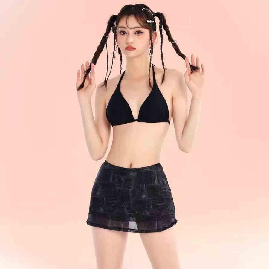 Hip Hop Style Female Split Type Hot Girl Culottes Short-sleeved Gauze Blouse Soak In Vacation Surfing Swimsuit